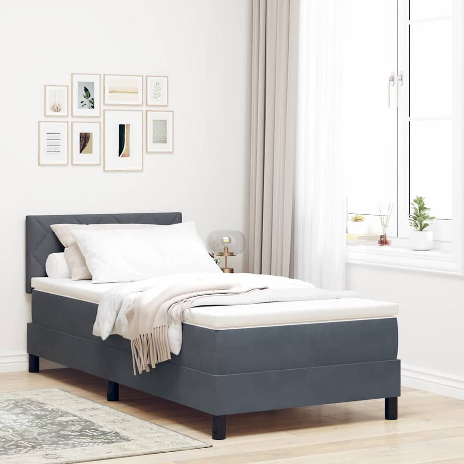 Boxspring Bed Met Hoofdeinde Fluweel