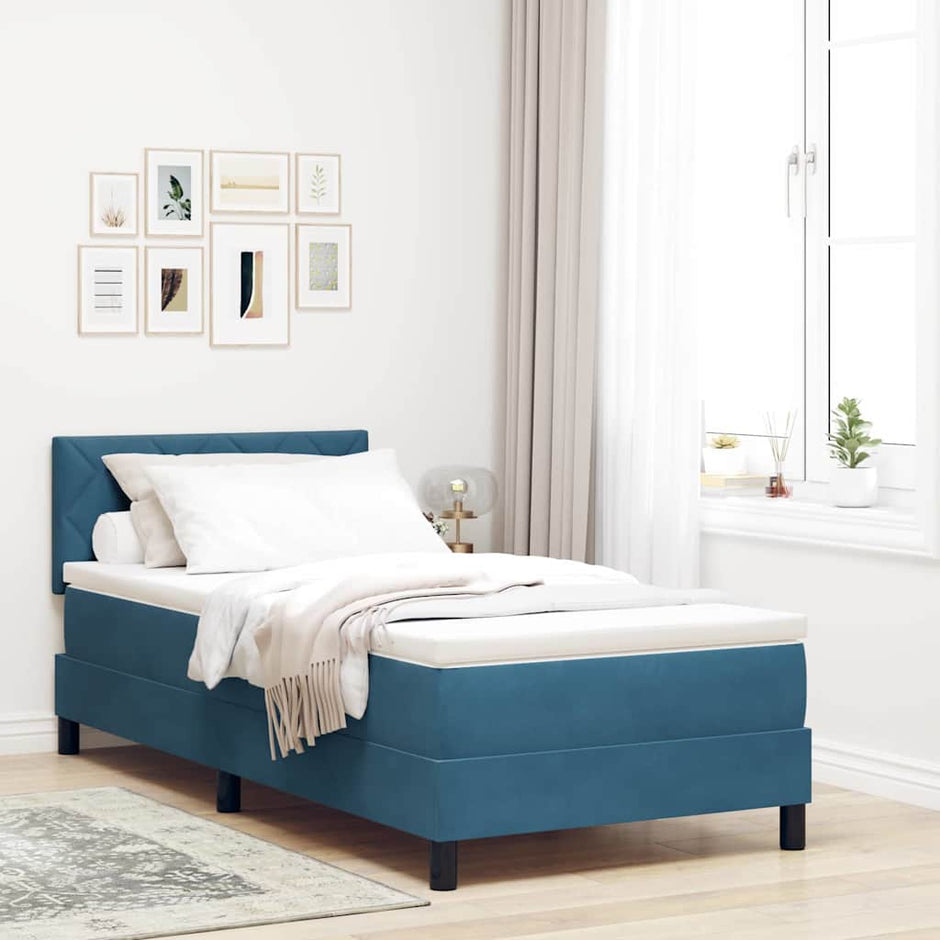 Boxspring Bed Met Hoofdeinde Fluweel