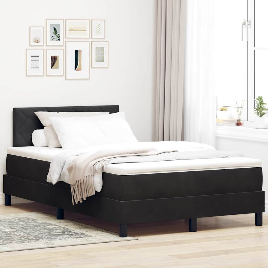 Boxspring Bed Met Hoofdeinde Fluweel