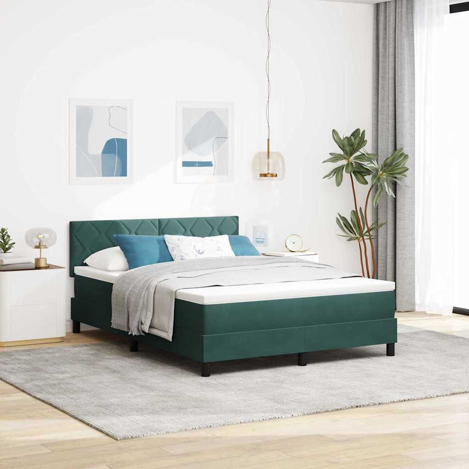 Boxspring Bed Met Hoofdeinde Fluweel