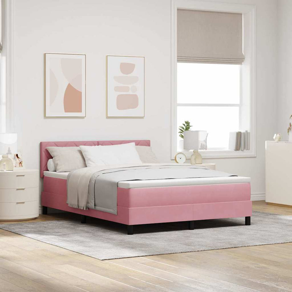 Boxspring Bed Met Hoofdeinde Fluweel