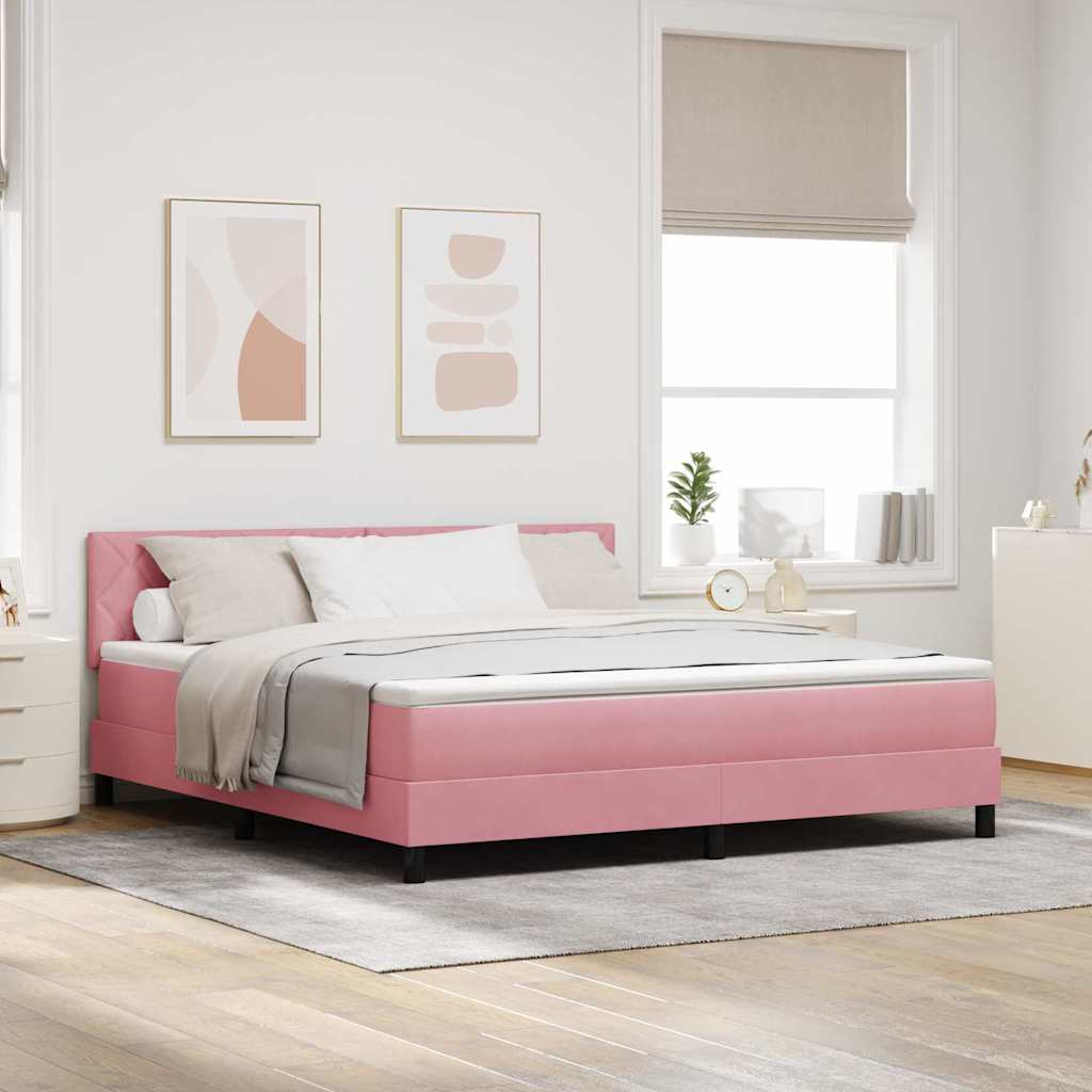 Boxspring Bed Met Hoofdeinde Fluweel