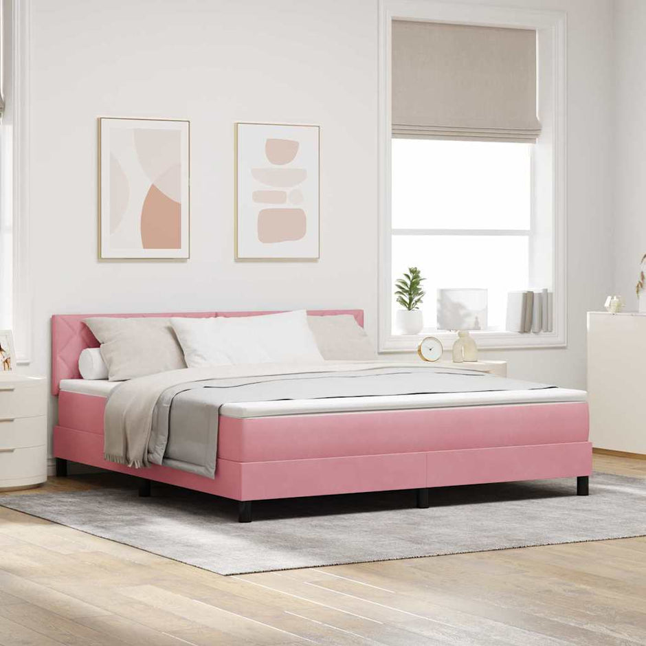 Boxspring Bed Met Hoofdeinde Fluweel