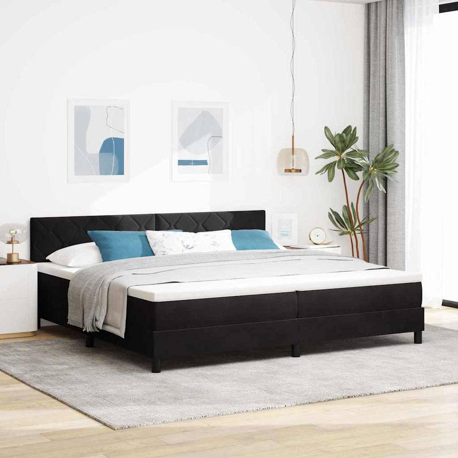 Boxspring Bed Met Hoofdeinde Fluweel