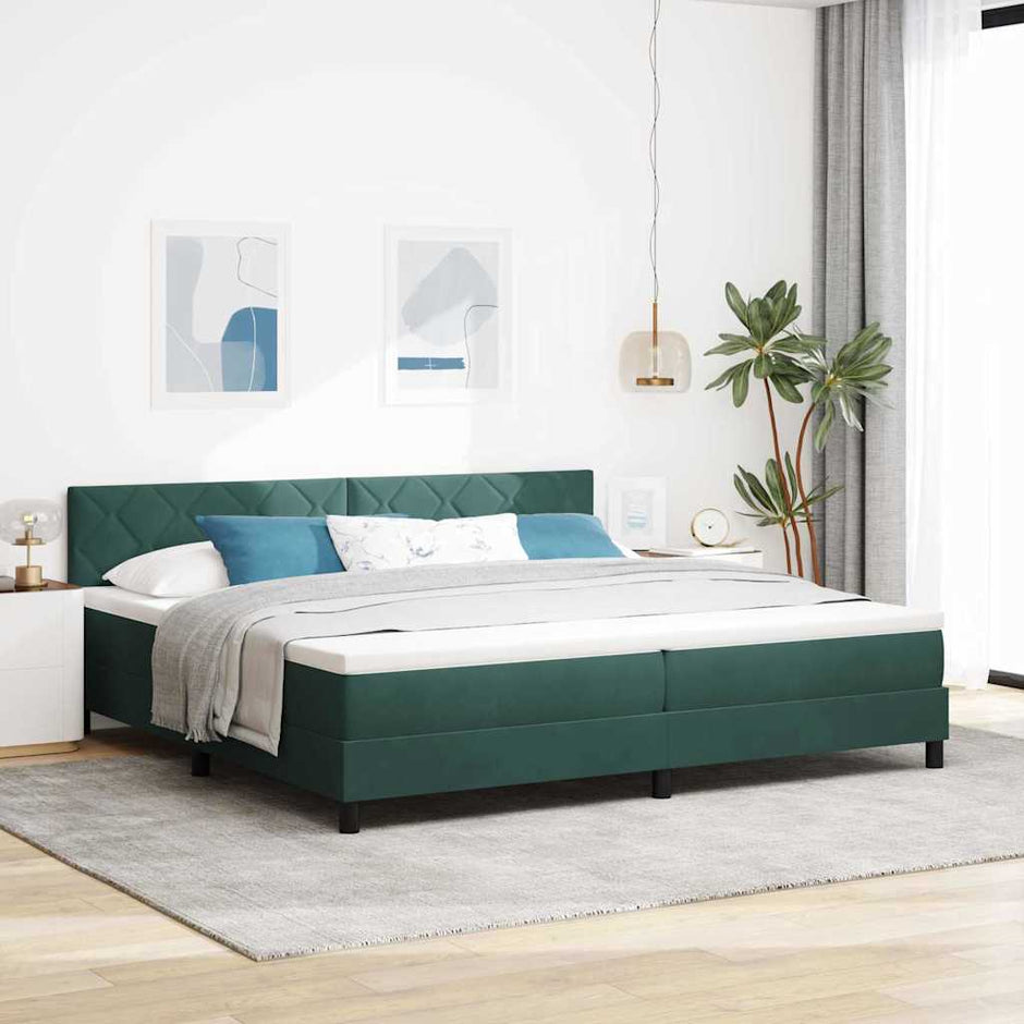 Boxspring Bed Met Hoofdeinde Fluweel