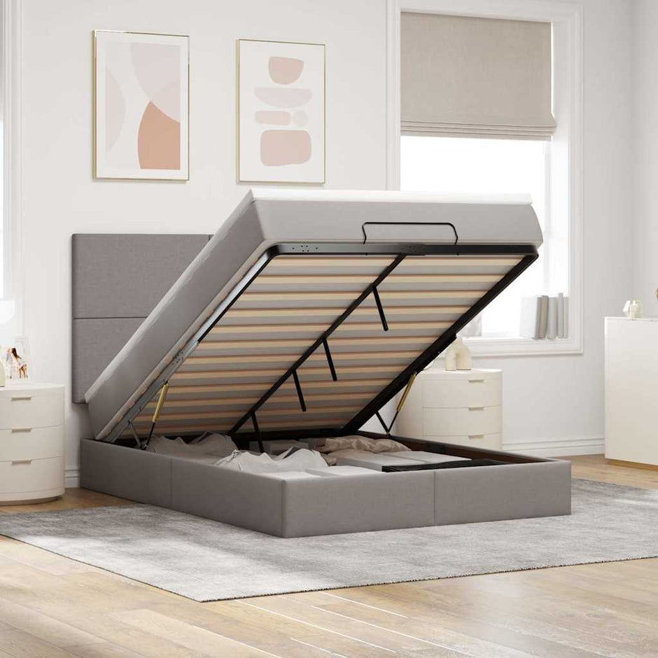 Ottoman Bed Met Matras 140X190Cm Stof