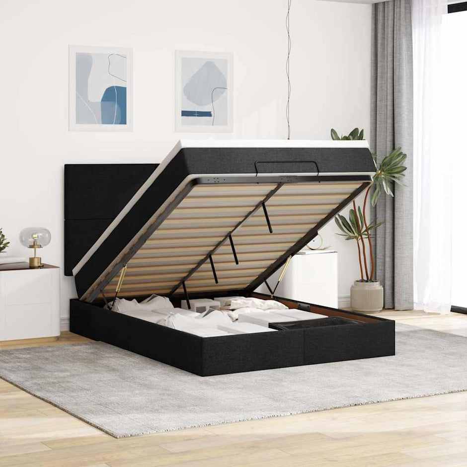 Ottoman Bed Met Matras 140X190Cm Stof