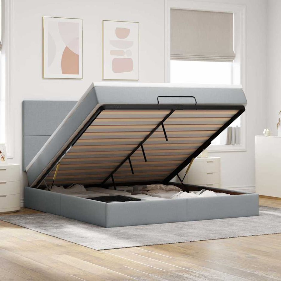 Ottoman Bed Met Matras 140X190Cm Stof