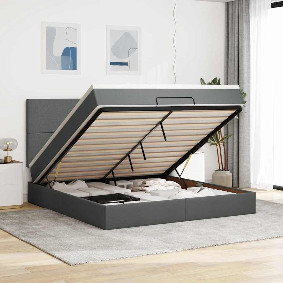 Ottoman Bed Met Matras 140X190Cm Stof