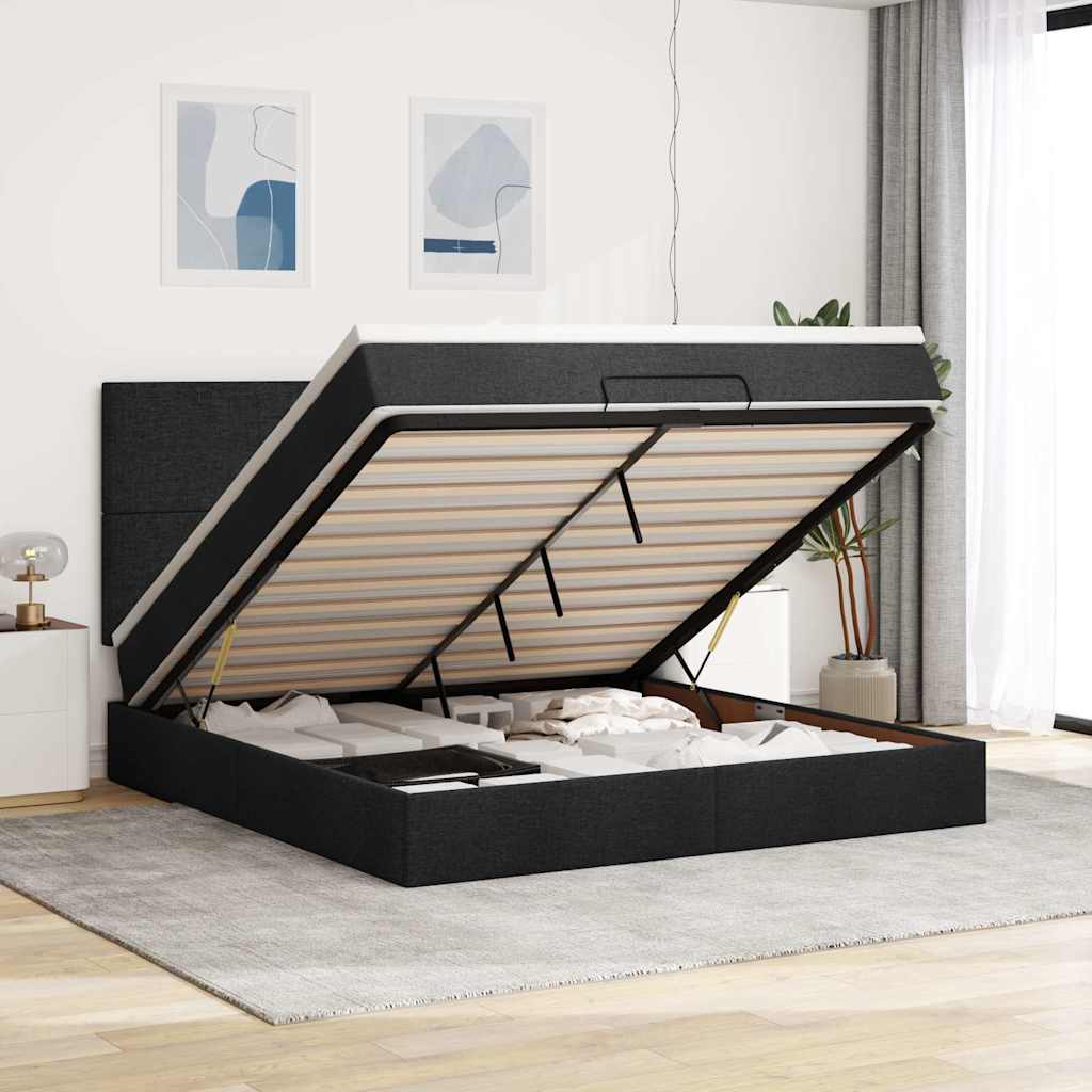 Ottoman Bed Met Matras 140X190Cm Stof