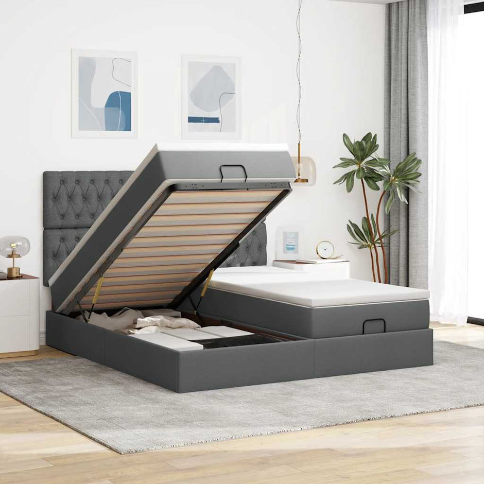 Ottoman Bed Met Matrassen 180X200Cm Stof Kleurig