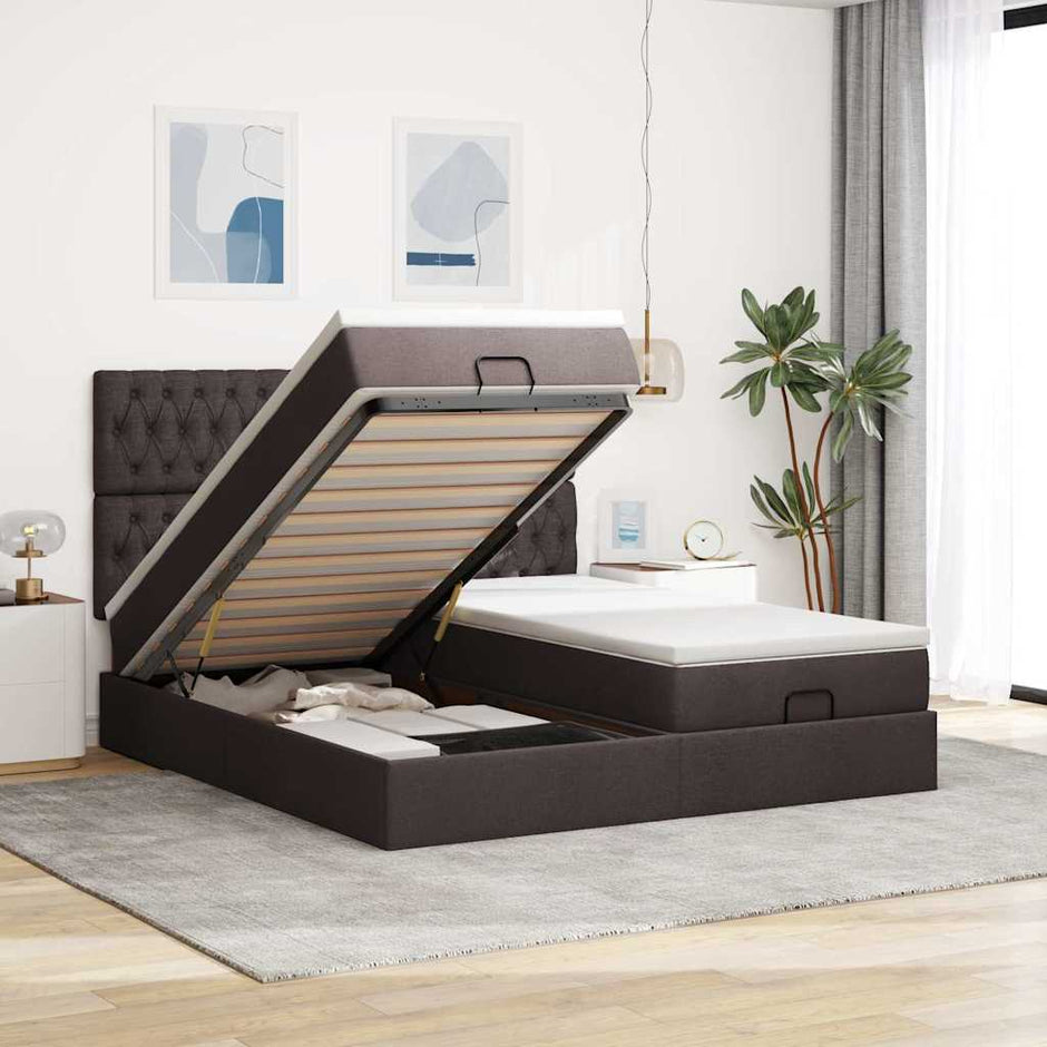 Ottoman Bed Met Matrassen 180X200Cm Stof Kleurig