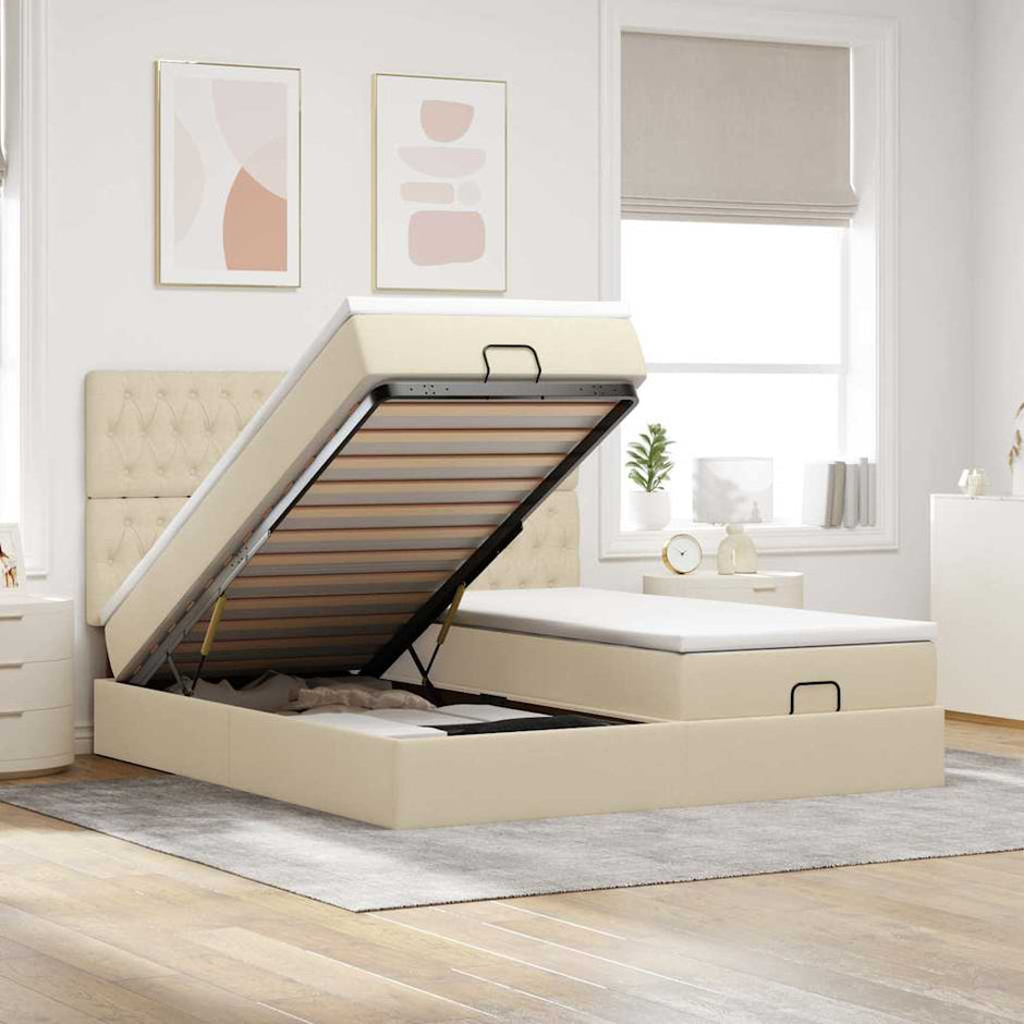 Ottoman Bed Met Matrassen 180X200Cm Stof Kleurig