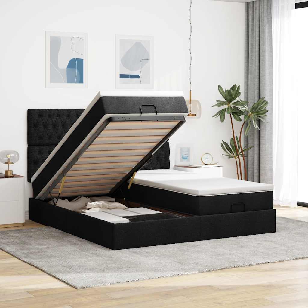 Ottoman Bed Met Matrassen 180X200Cm Stof Kleurig