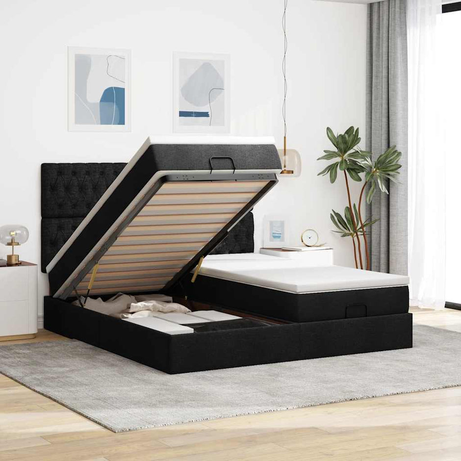 Ottoman Bed Met Matrassen 180X200Cm Stof Kleurig