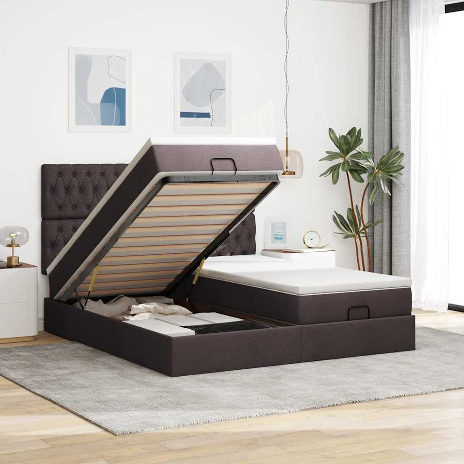 Ottoman Bed Met Matrassen 180X200Cm Stof Kleurig