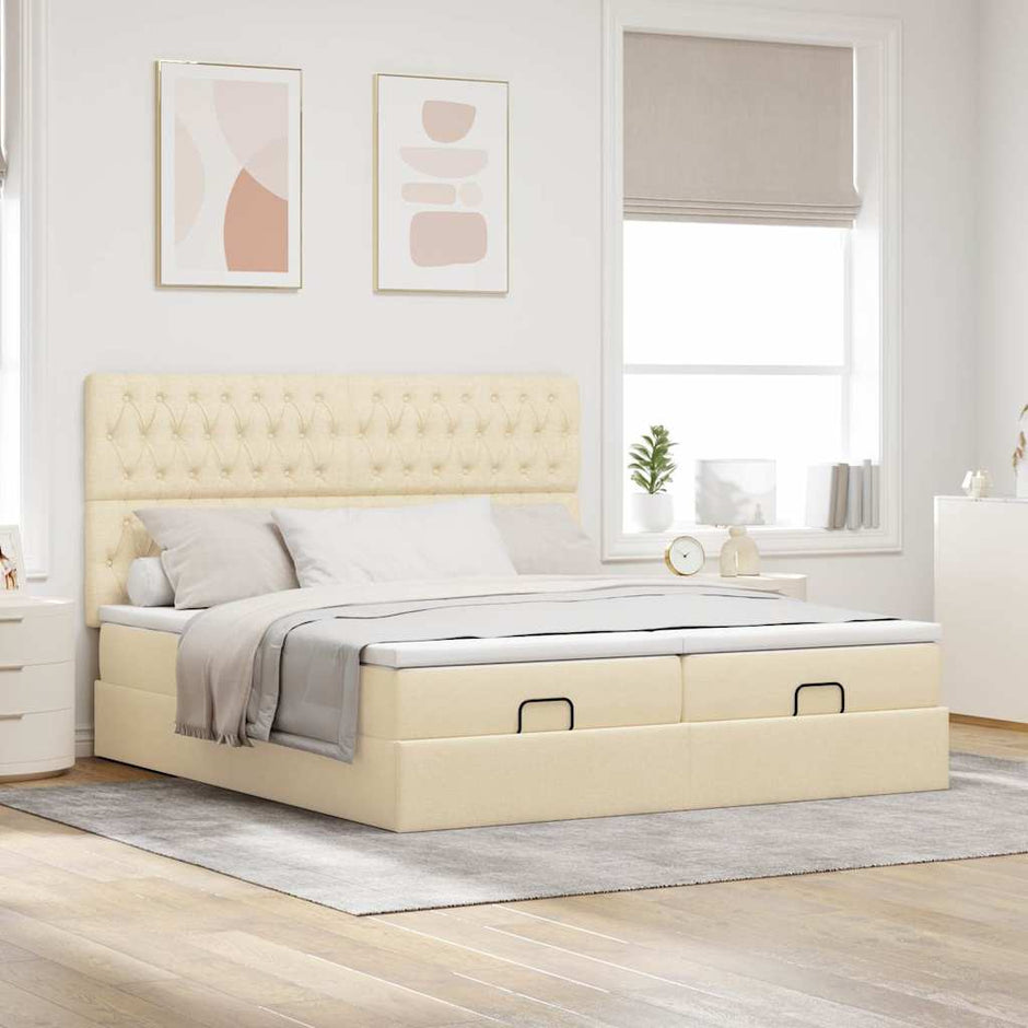 Ottoman Bed Met Matrassen 180X200Cm Stof Kleurig