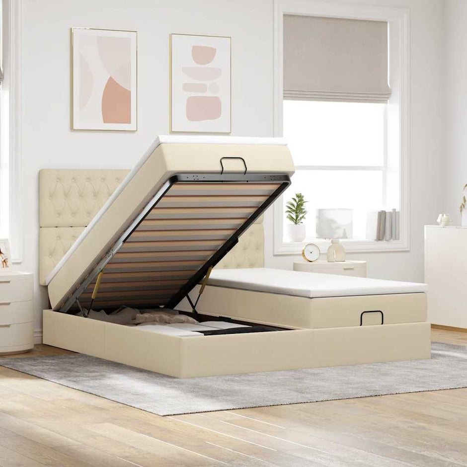 Ottoman Bed Met Matrassen 180X200Cm Stof Kleurig