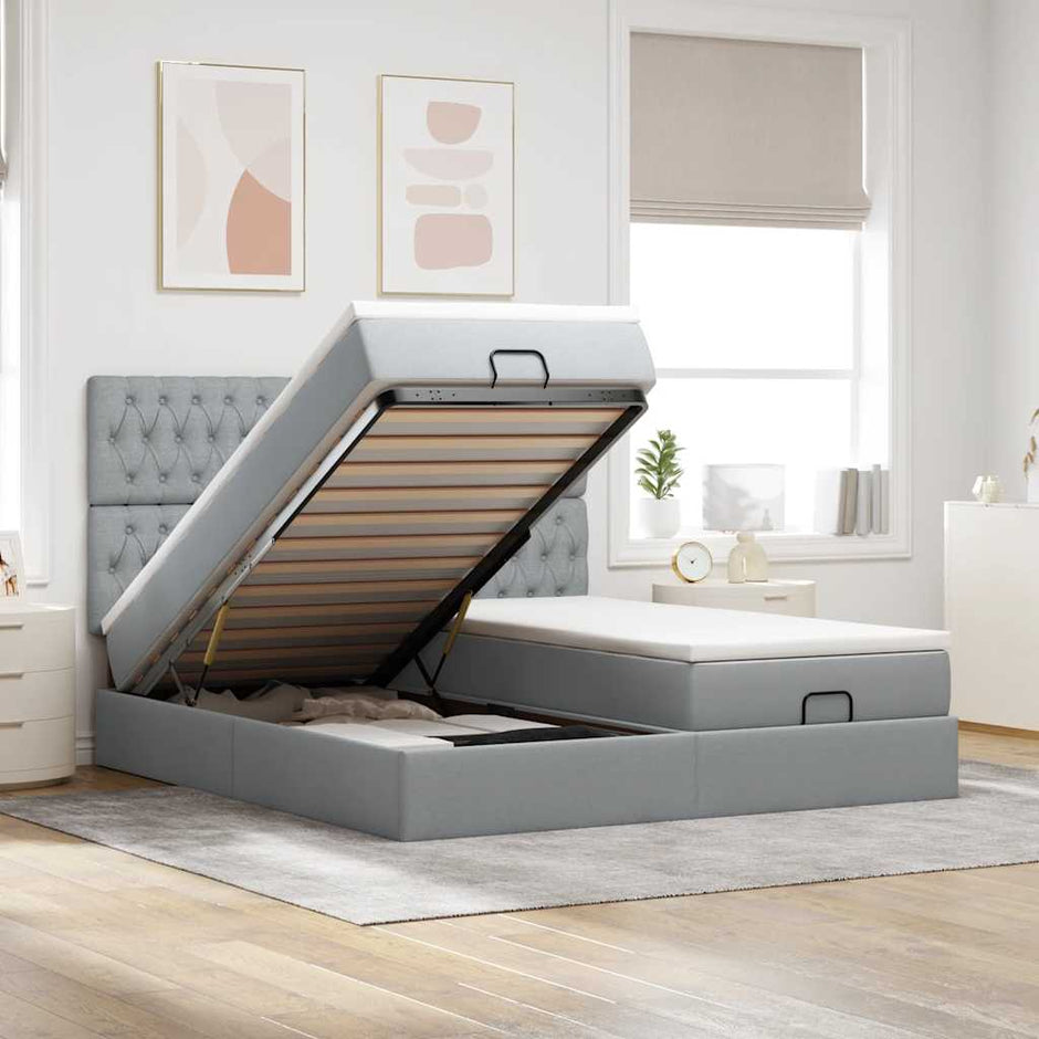 Ottoman Bed Met Matrassen 180X200Cm Stof Kleurig
