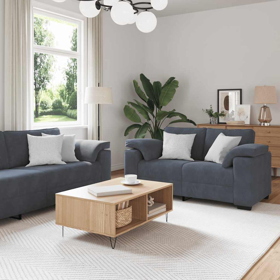3-Delige Loungeset Met Kussens Fluweel
