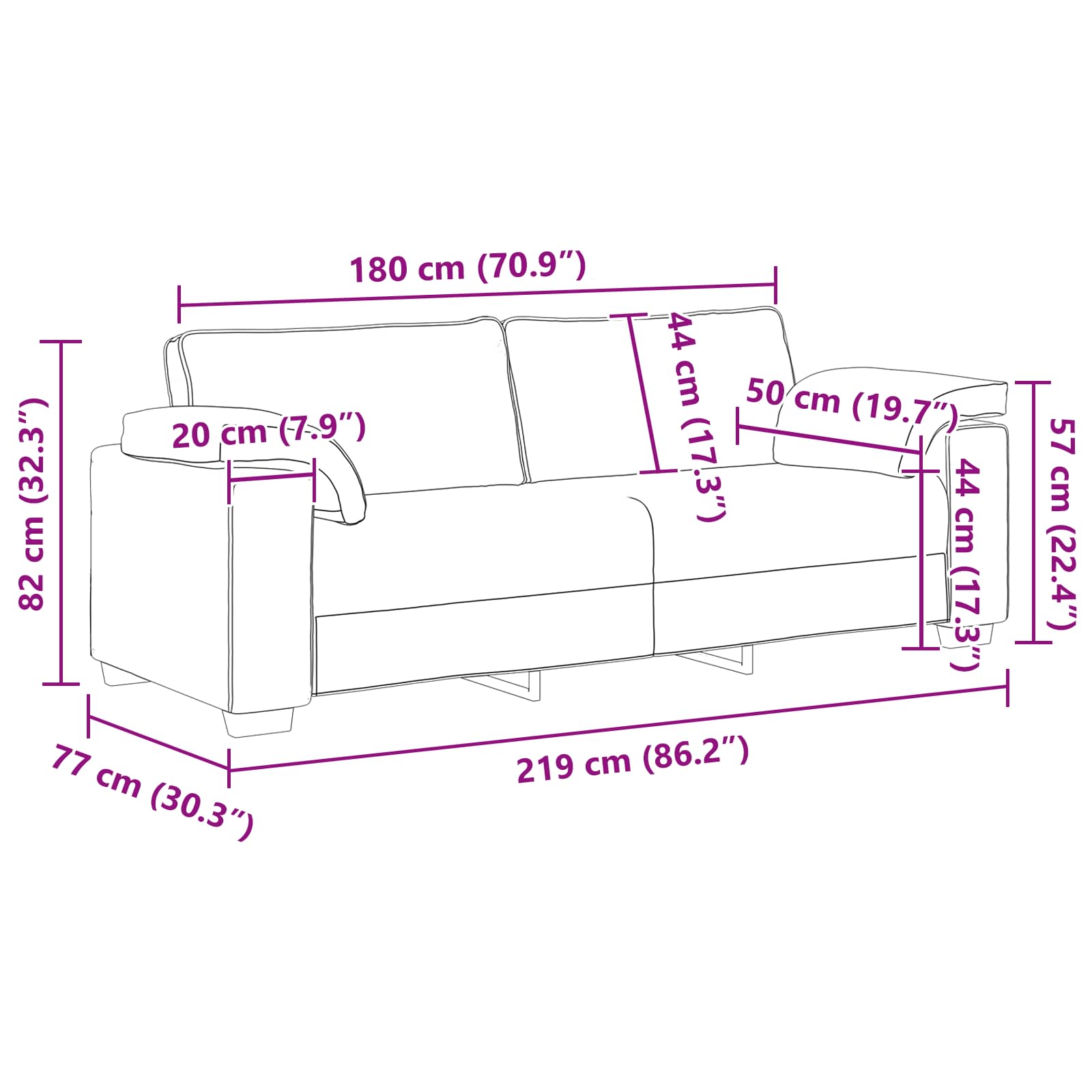 3-Zits Sofa Stof