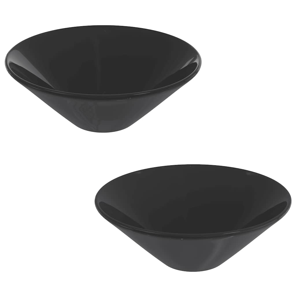 Wastafels 2 St Ø42X14 Cm Keramiek Glanzend