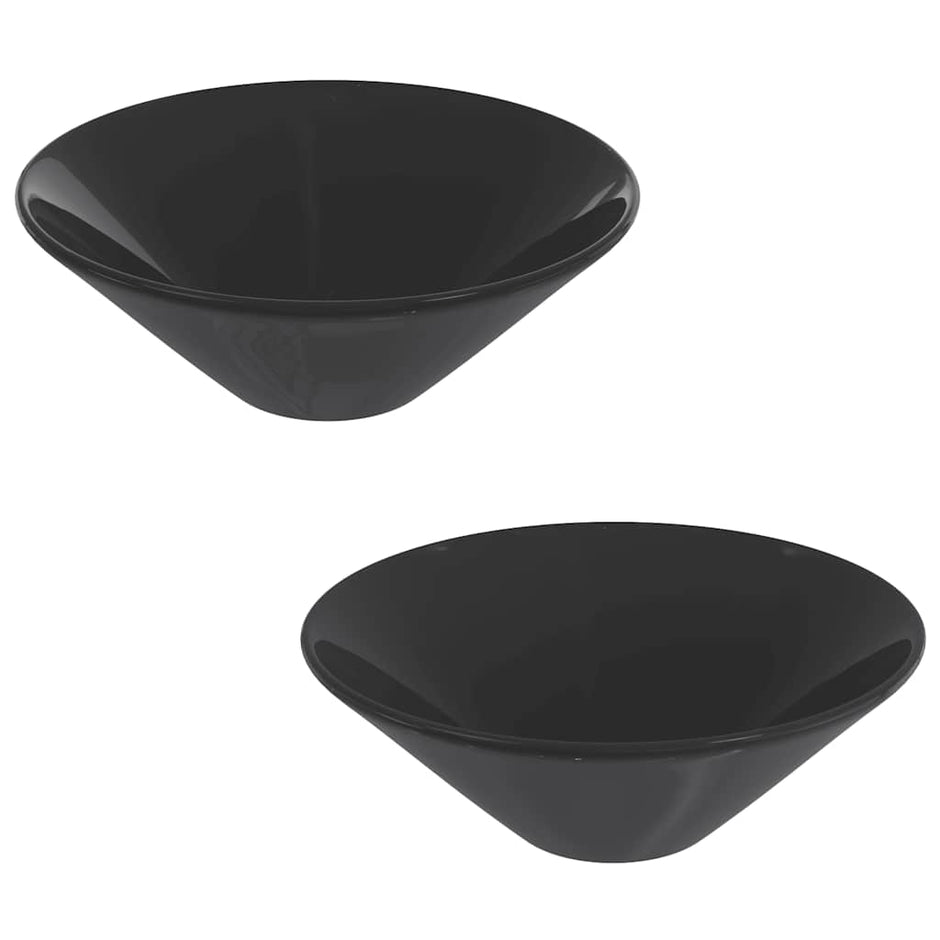 Wastafels 2 St Ø42X14 Cm Keramiek Glanzend