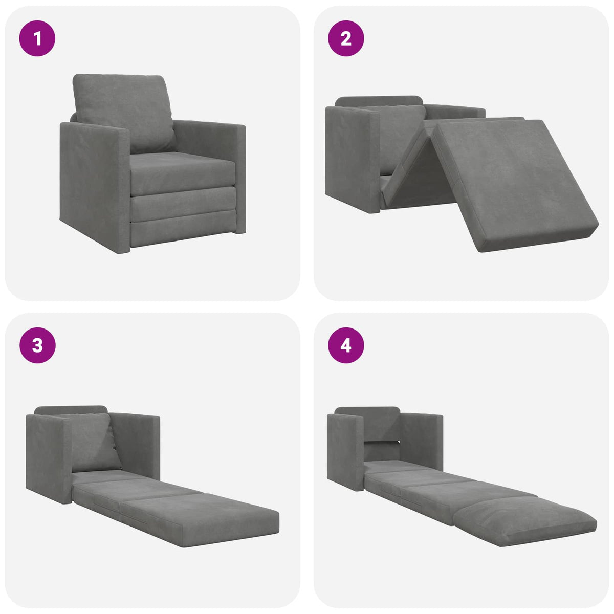 Slaapbank 74 X 77 X 81 Cm Fluweel