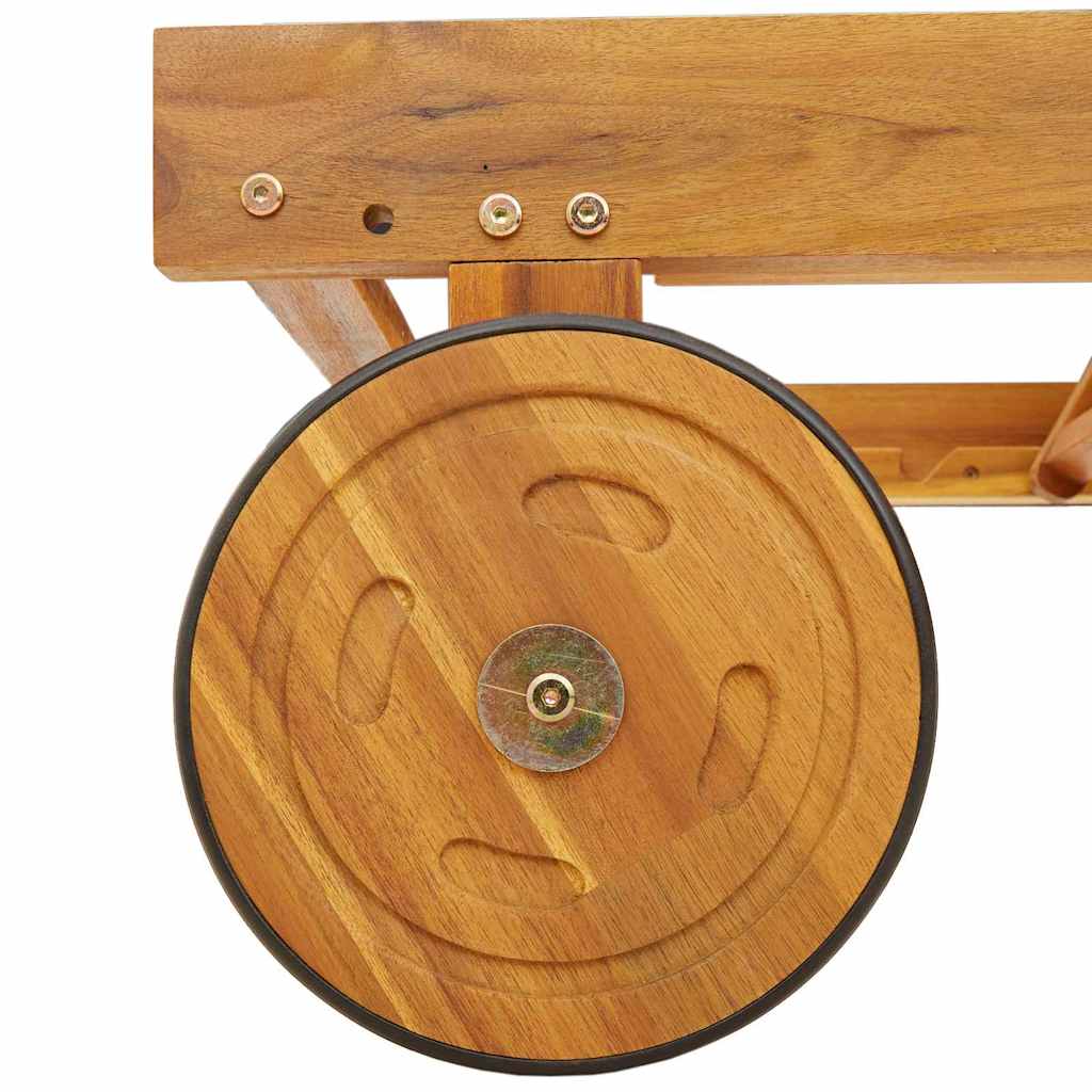 Ligstoel Massief Acacia Hout Bruin