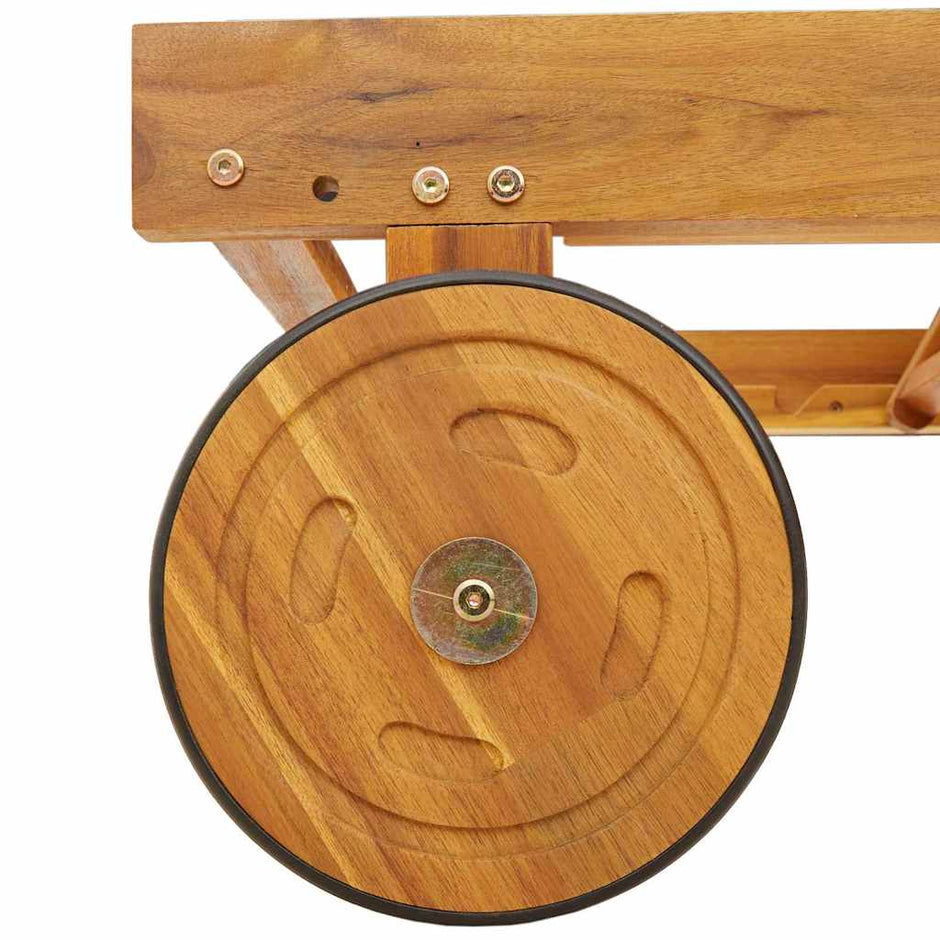 Ligstoel Massief Acacia Hout Bruin