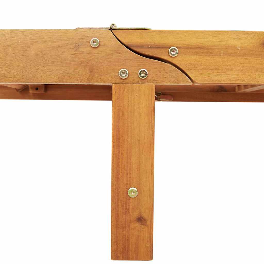 Ligstoel Massief Acacia Hout Bruin