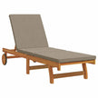 Ligstoel Massief Acacia Hout Bruin