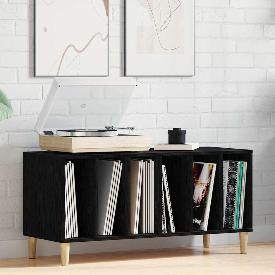 Platenkast Met Plank 100 X 38 X 48 Cm Bewerkt Hout
