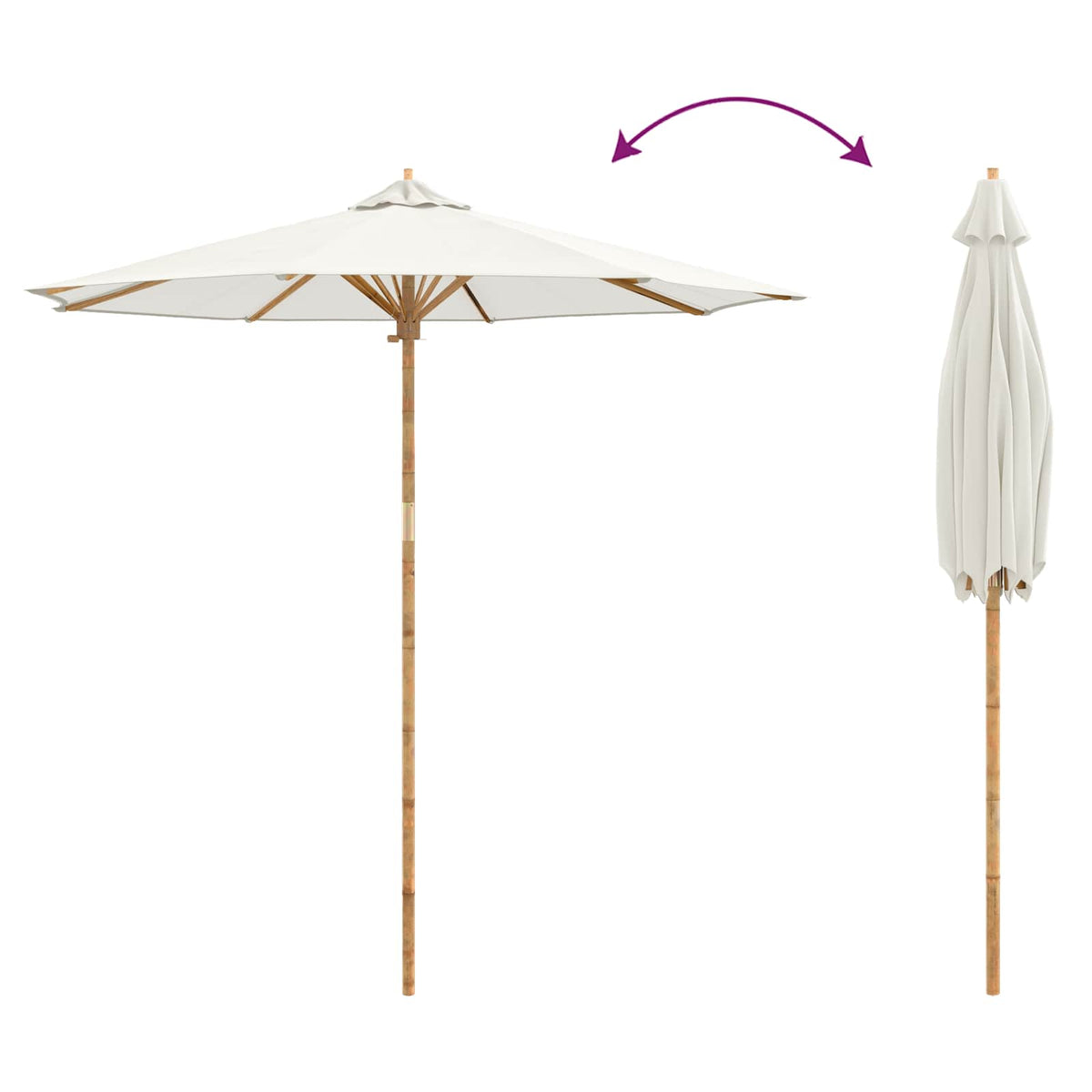 Tuinparasol Ø 240 X 260 Cm Bamboe Rond