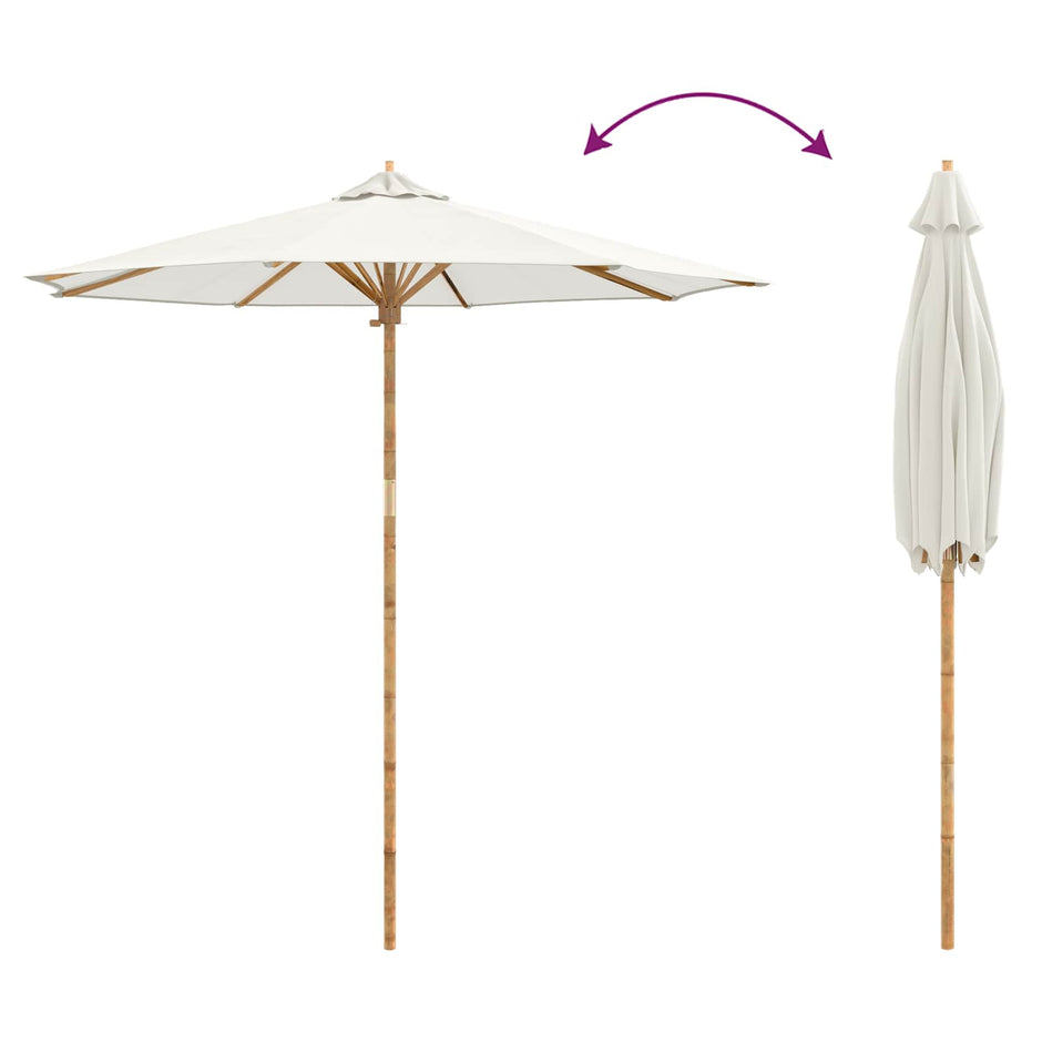Tuinparasol Ø 240 X 260 Cm Bamboe Rond