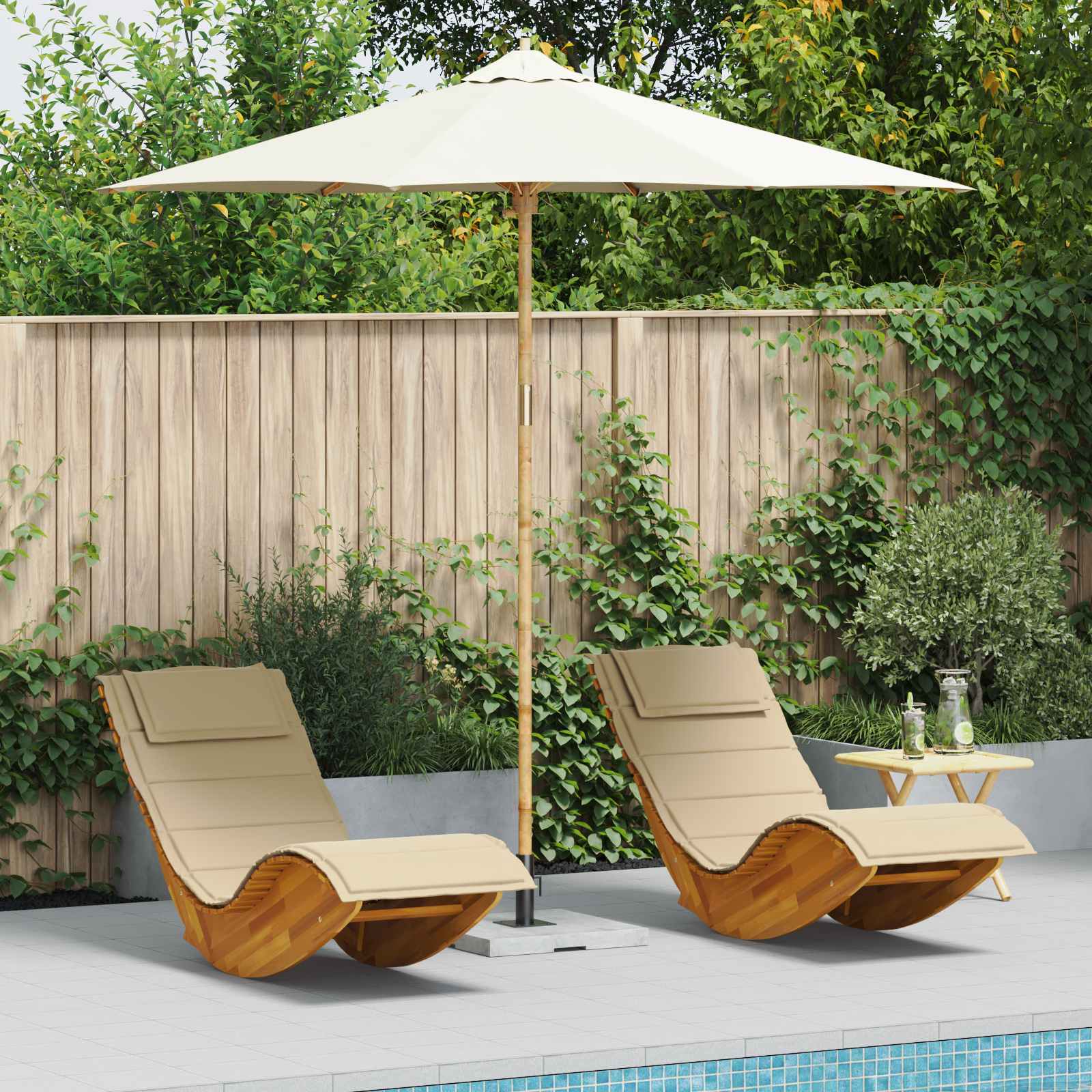 Tuinparasol Ø 240 X 260 Cm Bamboe Rond