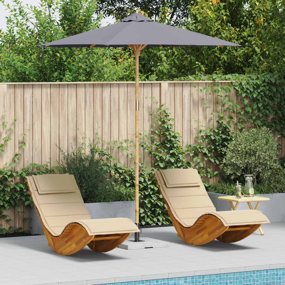 Tuinparasol Ø 240 X 260 Cm Bamboe Rond