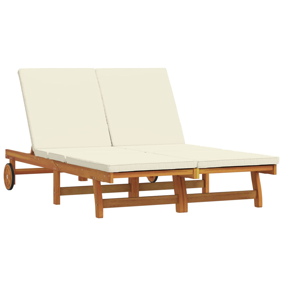Ligstoel Massief Acacia Hout Bruin