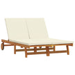Ligstoel Massief Acacia Hout Bruin