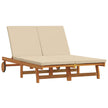 Ligstoel Massief Acacia Hout Bruin