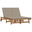 Ligstoel Massief Acacia Hout Bruin