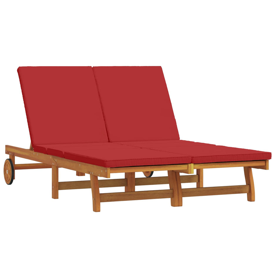 Ligstoel Massief Acacia Hout Bruin