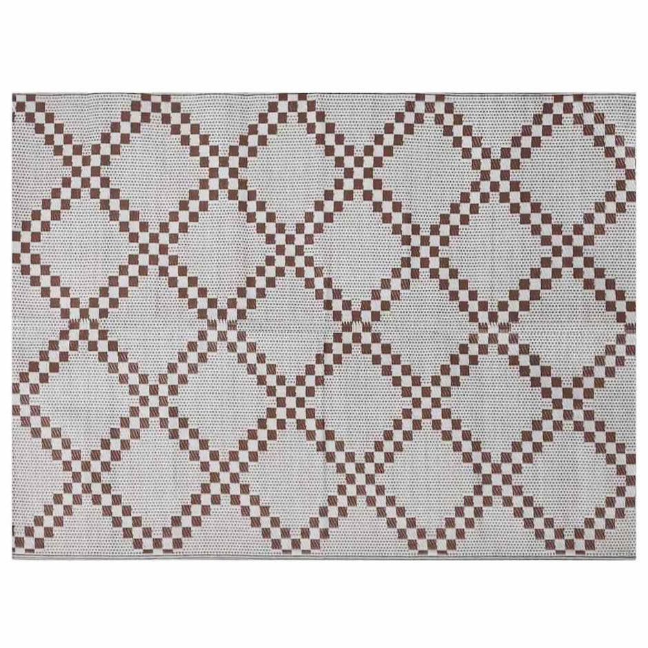 Buitentapijt Arakil Bruin En Wit 400 × 300 Cm 50% Polypropyleen Grijs En Wit