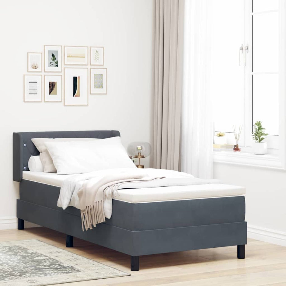 Boxspring Bed Met Hoofdeinde 200 X 140 Cm Fluweel