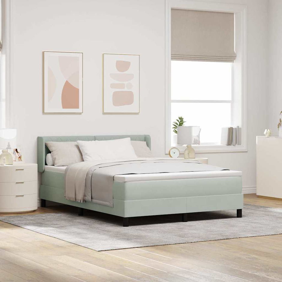 Boxspring Bed Met Hoofdeinde 200 X 140 Cm Fluweel