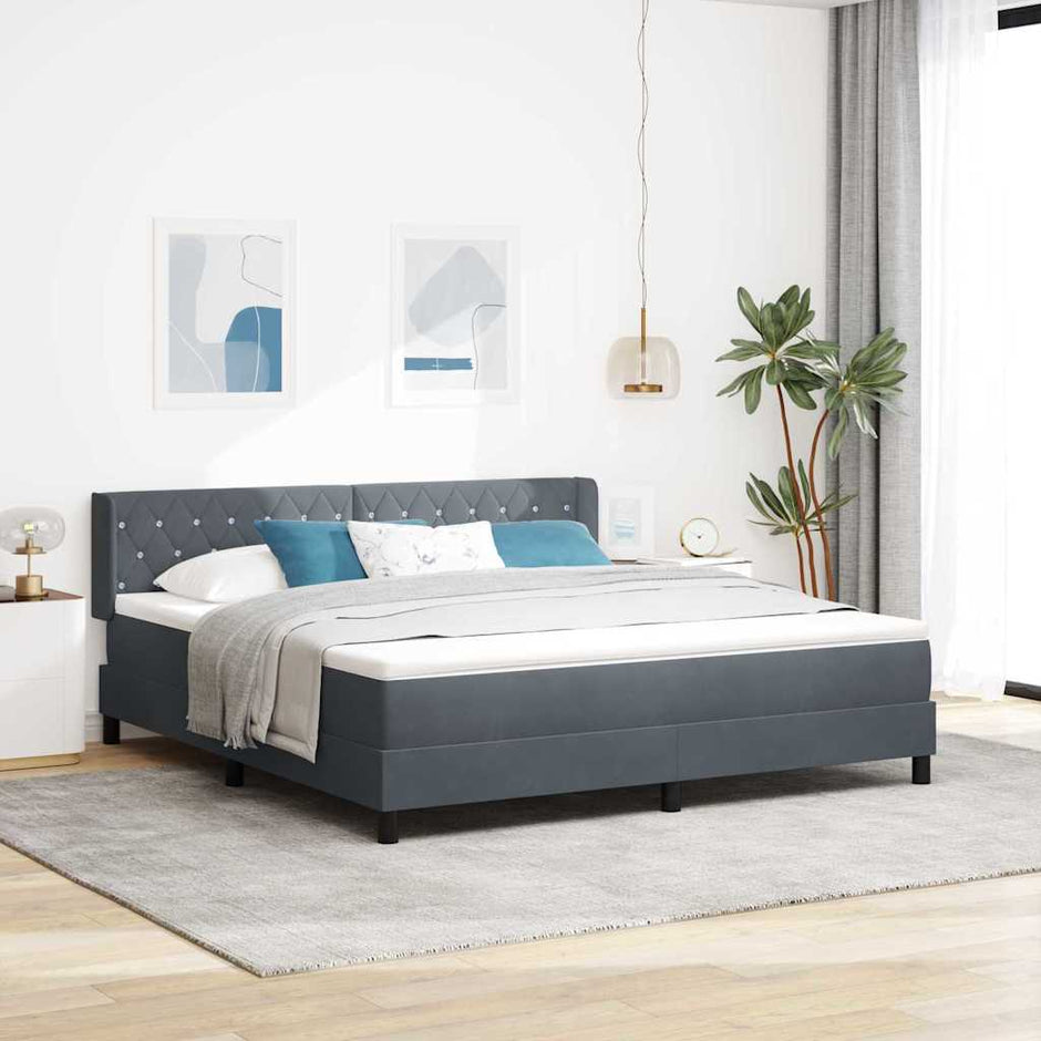Boxspring Bed Met Hoofdeinde 200 X 140 Cm Fluweel