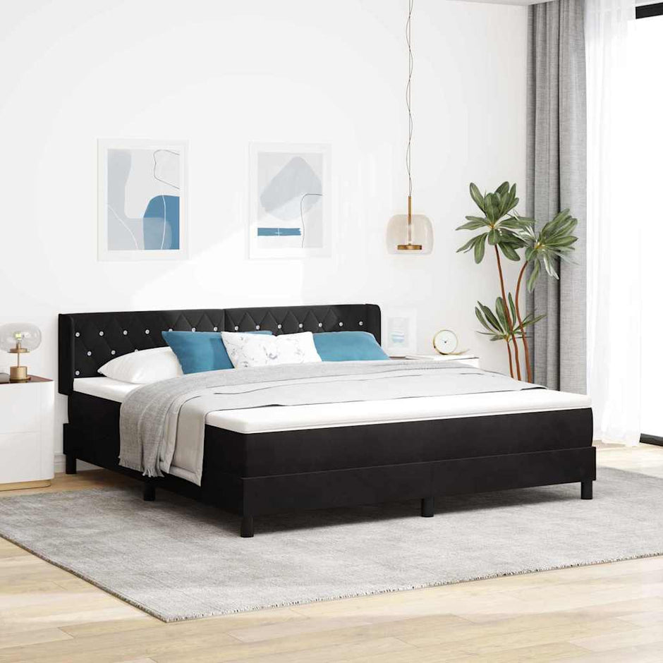 Boxspring Bed Met Hoofdeinde 200 X 140 Cm Fluweel