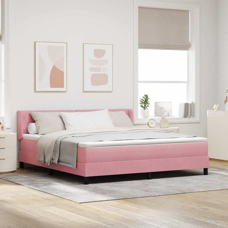 Boxspring Bed Met Hoofdeinde 200 X 140 Cm Fluweel
