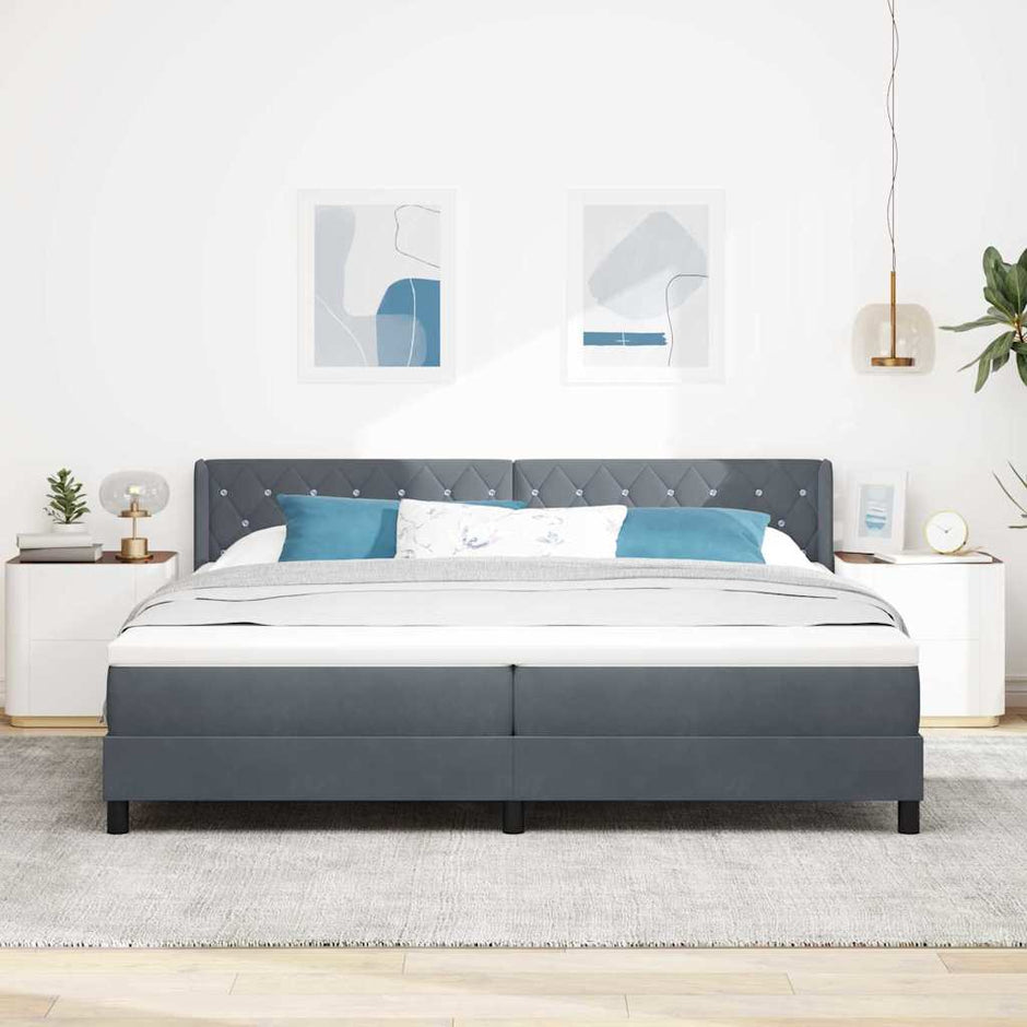 Boxspring Bed Met Hoofdeinde 200 X 140 Cm Fluweel