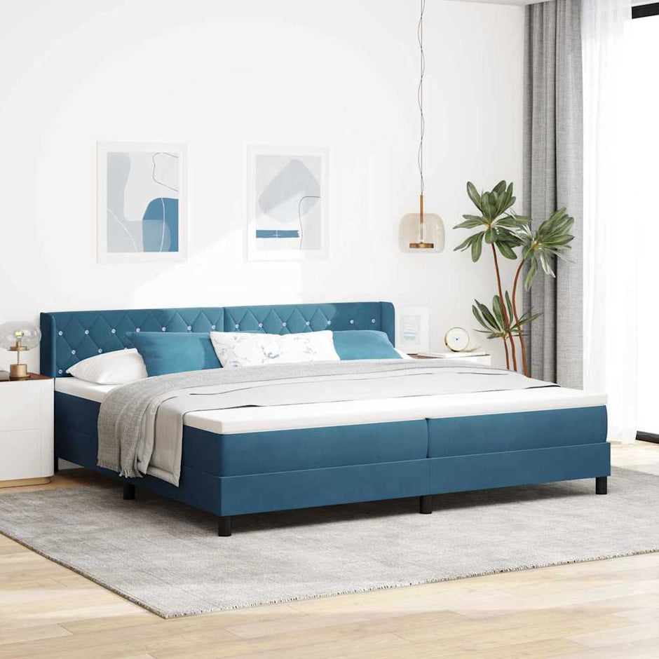Boxspring Bed Met Hoofdeinde 200 X 140 Cm Fluweel